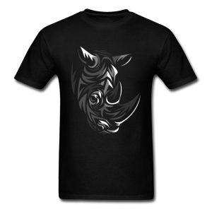Camiseta Tribal de rinoceronte, camiseta a rayas para hombres, camisetas de artista, a la moda ropa de diseño, camisetas de Hip Hop, camisetas Hipster, camisetas para el Día del Padre