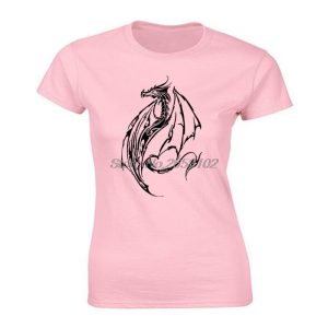 ¡Novedad! camisetas de manga corta de algodón con estampado de tatuaje Tribal de dragón para mujer, camisetas de moda Hip Hop, ropa de calle
