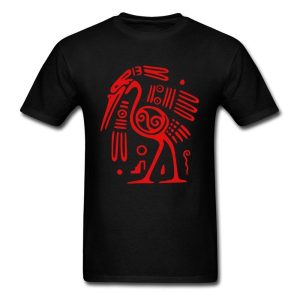 Nuevas camisetas Rojo Negro camiseta hombres arte Tribal camisetas tatuaje pájaro diseñador otoño camisetas Ctom regalo del Día del Padre ropa única