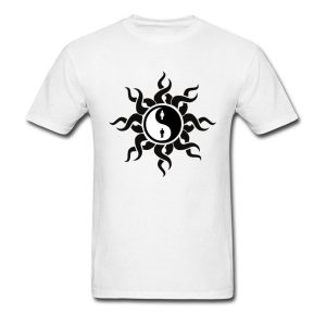 Camiseta Tribal Yin Yang para hombre y mujer con estampado de manga corta, camisetas lisas con cuello redondo, 100% de algodón, camisetas baratas