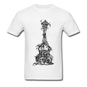 Retro Tribal estampado de guitarras camisetas para hombre personalizado música camisetas con dibujo para estudiante Banda de hip hop camiseta ropa de alta calidad