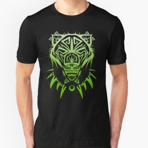 Camiseta de manga corta de hombre Fierce Tribal Bear camiseta de diseño (verde) camiseta de un cuello para mujer