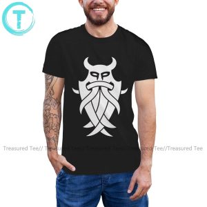 Camiseta de Odin, máscara de Odin S, camiseta Tribal negra, divertida camiseta 100 de algodón, camiseta grande de impresión informal para hombre