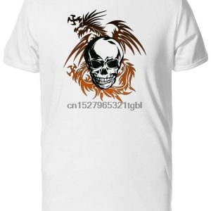 Camiseta Grunge cráneo y dragón Tribal para hombre