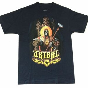 Equipo Tribal Graffiti Street Art esqueleto rey azul camiseta nuevo oficial para hombre