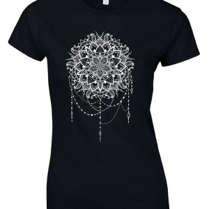 Mandala étnica Tribal Floral Paisley flor de loto Henna mujer camiseta AM97