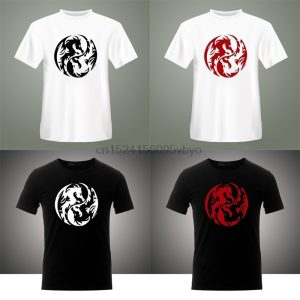 Camiseta de cuello redondo de gama alta para hombre misterioso antiguo dragón Tribal tótem Yin Yang tapas sacras de regalo