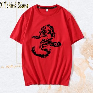 Camiseta china de dragón Harajuku para mujer nuevo estampado de moda eléctrico Camiseta de manga corta vintage Tribal tótem camiseta delgada 2020