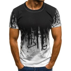 Lo más nuevo 3D impreso camiseta tinta dibujo patrón manga corta verano Casual camisetas moda cuello redondo Camiseta Hombre