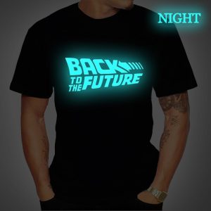 Volver al futuro camiseta luminosa camiseta verano Camisetas camiseta de manga corta volver al futuro camisetas Streetwear 4XL